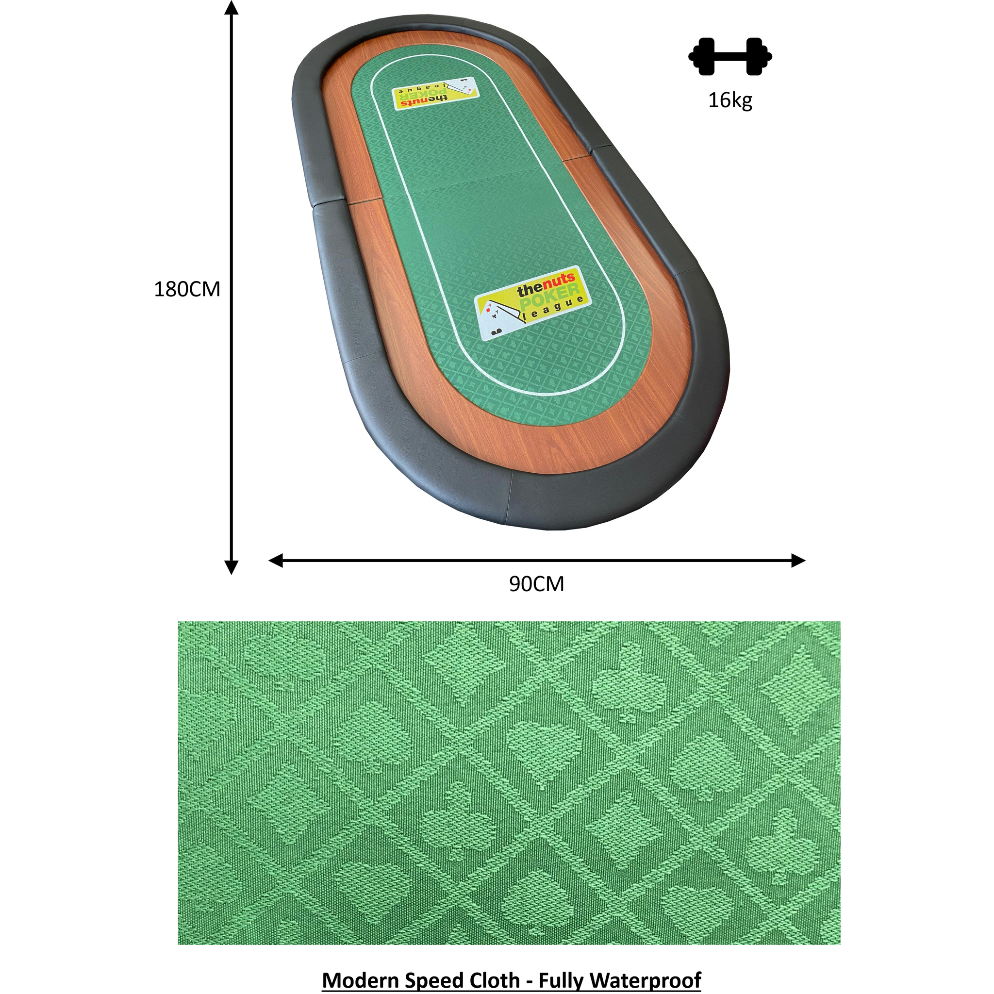 The Nuts Poker League Professional Folding Green Speed Cloth Poker