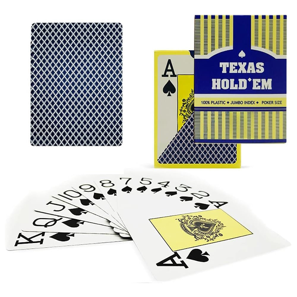 Blue plastic poker playing cards fully washable & durable